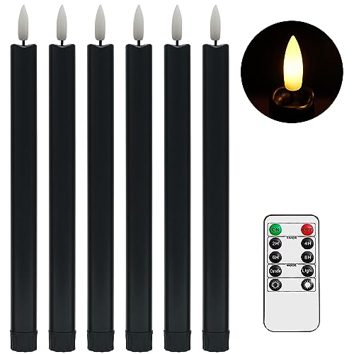 Set of 6 Flameless Taper Candles with Remote Control Halloween Decoration
