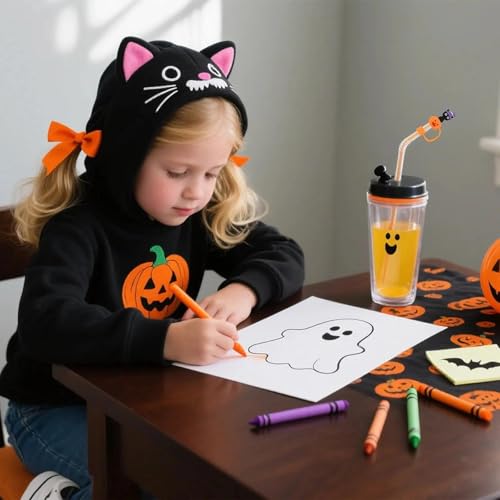 Halloween Straw Cover Set 8 Pcs - Fun 3D Cup Toppers for Parties