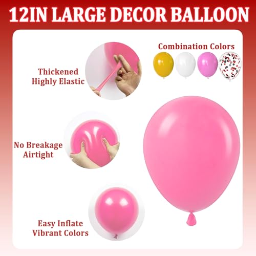 Pink White Birthday Party Balloons Set - 60 Count 12 Inch Latex Decor