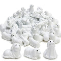 Mini Ghost Dog Figurines Set - White Resin Halloween Decorations, 50pcs
