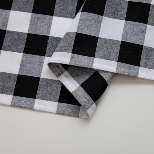 Checkered Table Cover 54x84 Inch - Black & White Wrinkle-Resistant Polyester, Holiday & Party Decor (Variation of THIS listing)