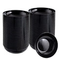 Disposable Black Plastic Bowls - 10oz Party & Graduation Serveware - 50 Pack