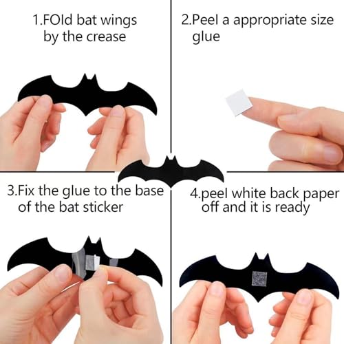 Halloween Bat Wall Decorations - 60 PVC 3D Bats for Spooky Party Decor