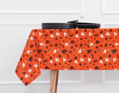 Halloween Tablecloth 52x52 Inch Spooky Haunted House Design - PurpleEssences