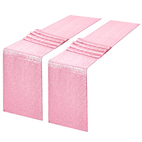 Pink Sequin Table Runner Set - 2 Pack, 12x108 Inches for Weddings & Parties - Variation of THIS listing