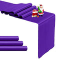 12x108 Inch Purple Satin Table Runner 4PCS - Wedding & Party Decor