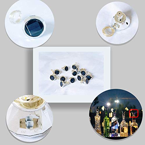 Solar Wine Bottle Lights with Cork - Warm White 8 Pack Fairy String Lights