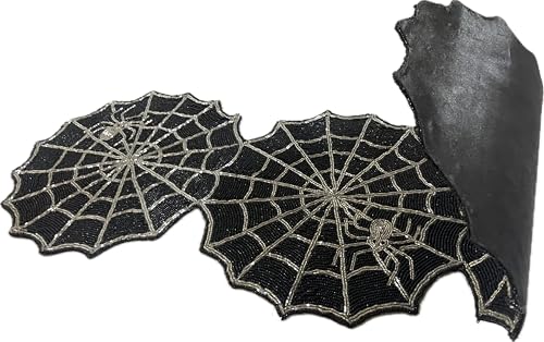 Halloween Spider Web Table Runner - Heat & Spot Resistant Spooky Decor - 13x36 Inches