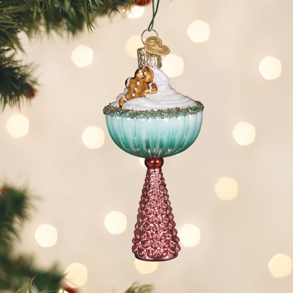 Gingerbread Glam Cocktail Glass Ornament - Handcrafted Holiday Tree Decoration