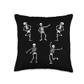 Dancing Skeleton Halloween Throw Pillow - 16x16 Skeleton Decor
