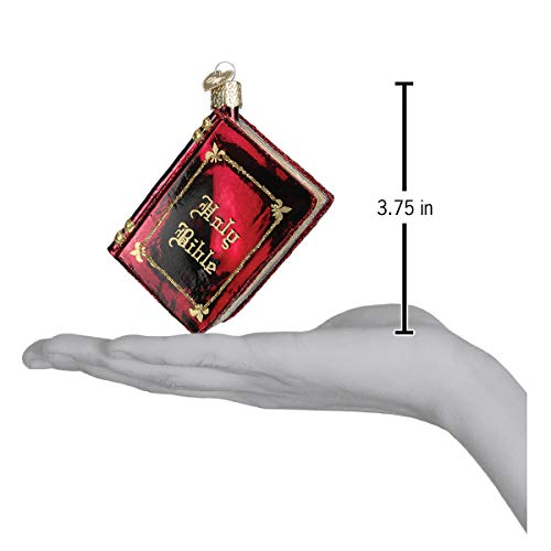 Red Bible Glass Blown Ornament for Christmas Tree Religious Holiday Decoration