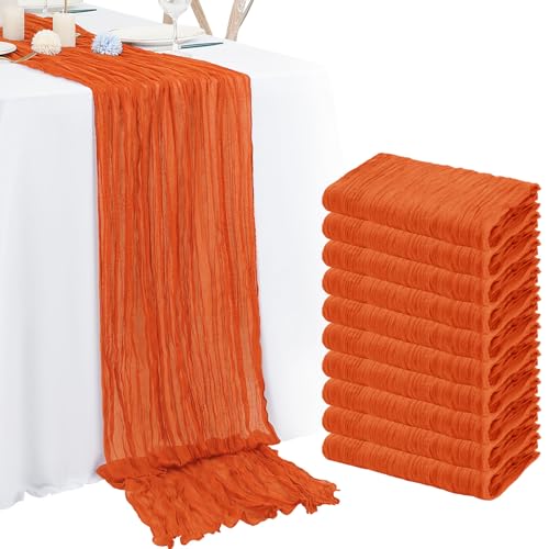 Orange Cheesecloth Table Runner 10 Pack 10FT Rustic Gauze Wedding Party Decor