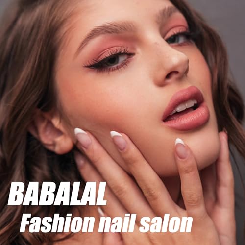 BABALAL Medium Almond Fake Nails - Tortoise Leopard Star Y2K French Tips - ANU00-08