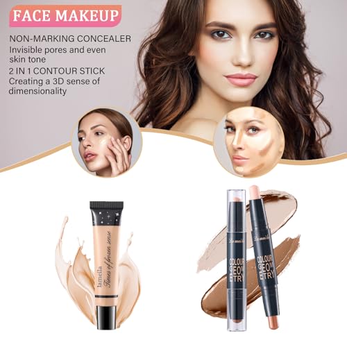 Travel Makeup Set for Women - 14-Color Eyeshadow Palette & Full Face Kit - Variation 02