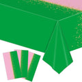 Pink & Green Witch Party Tablecloth Set - 3 Pack, 54x108 Inches, Waterproof, Festive Decor
