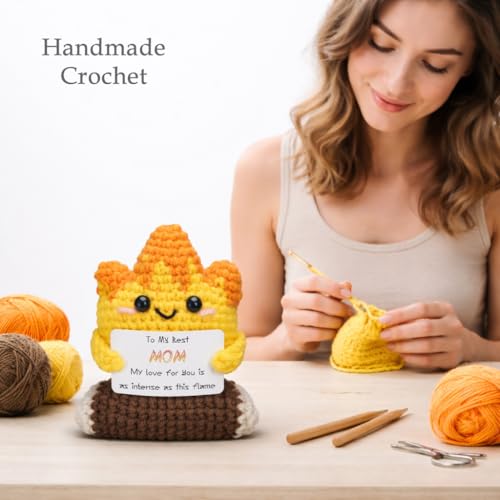 Mom Flame Crochet Keepsake Gift - Handmade Mother’s Day Birthday Decoration