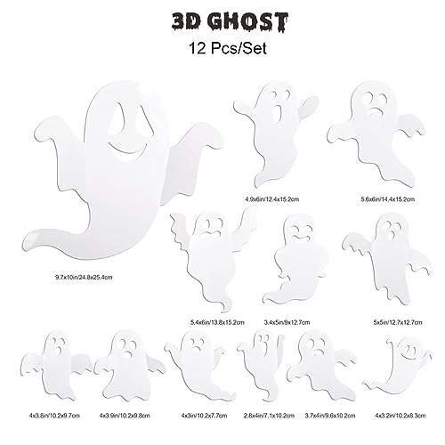 Halloween Wall Decor Ghost & Bat Stickers 3D Window Decals - Halloween1