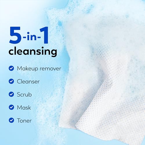 Olay Makeup Remover Wipes Purifying Clean 66 Count - Deep Cleansing Face Towels for Oily & Normal Skin