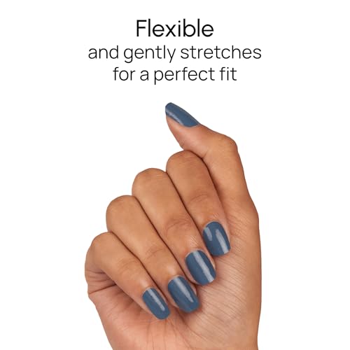 Slate of Mind Double-Ended Nail Polish Strips - 16 Long-Lasting Blue-Gray Manicure