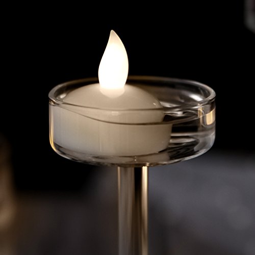 Floating Waterproof Flameless Candles - White LED Tea Lights, Pack of 12 Bougies