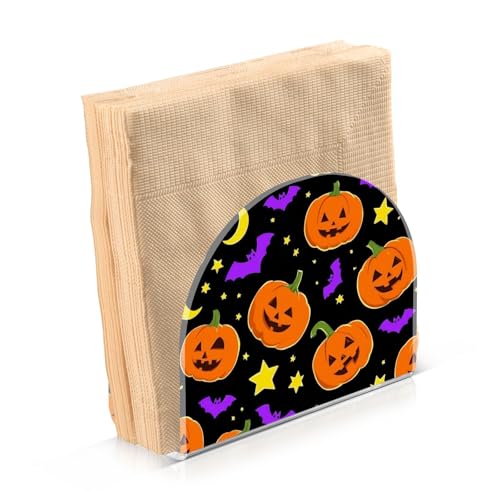Halloween Pumpkin Bat Acrylic Napkin Holder with Variation Multi 54.15
