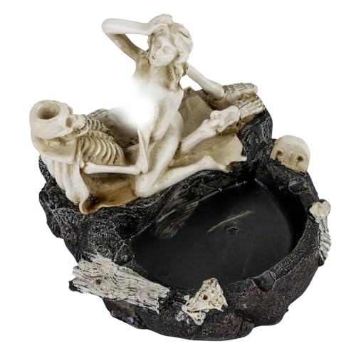 Halloween Skull Ashtray with Skeleton Pot - Resin Skeleton Decor Styel 1