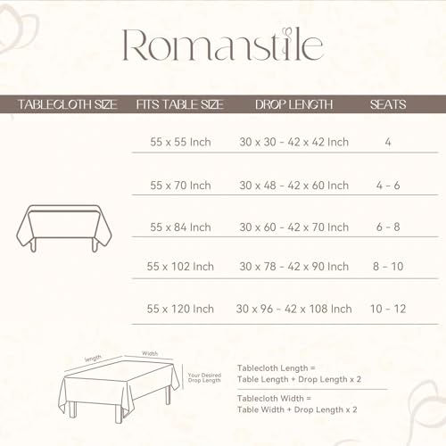 Romanstile Gingham Tassel Tablecloth Rectangle - Beige Plaid 55 x 120 Inch