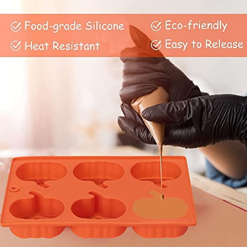 Silicone Pumpkin Molds 2 Pack - Halloween Thanksgiving Fall Baking & Soap Making