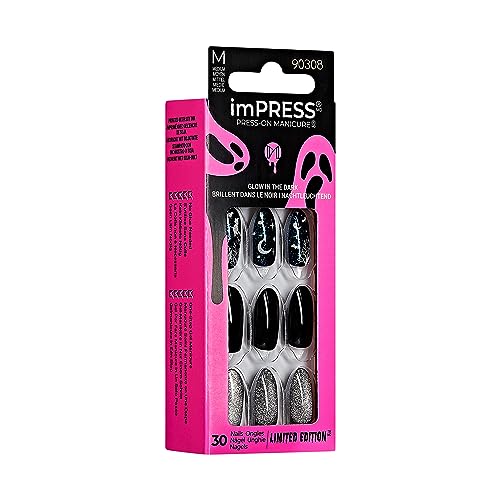 Bewitching Halloween Blue Almond Press-On Manicure - Medium Length, Chip & Smudge Proof