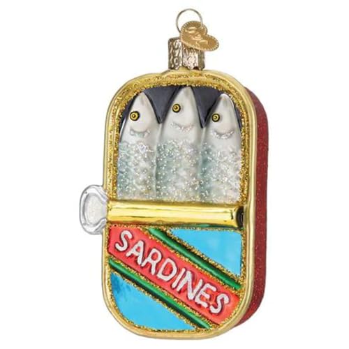 Glass Blown Sardines Ornament for Christmas Tree - Handcrafted Holiday Decor