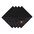 Halloween Spooky Spider Web Napkin Set - 20x20 Inch, 4 Pieces, Reusable Cotton