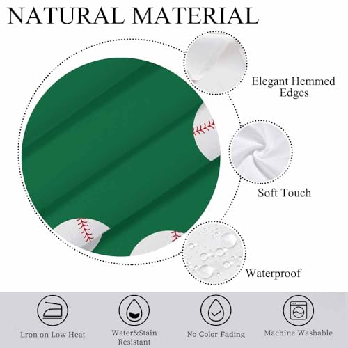Baseball Balls and Bats Tablecloth 60x84 Inch Rectangular Party Decor - White Red Brown