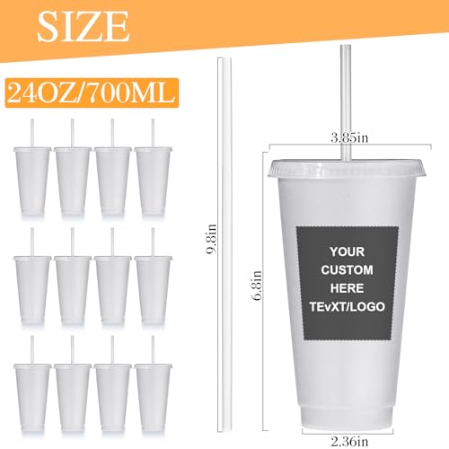 White Reusable Plastic Halloween Cups with Lids & Straws - 24 oz Bulk Party Drinkware