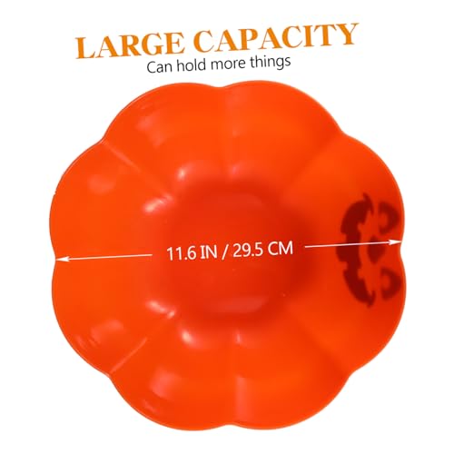 Halloween Pumpkin Lantern Fruit Bowl - Orange Decorative Salad Dish