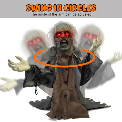 Halloween Animatronic Zombie Decoration with Sound Activation - Groundbreaker Prisoner