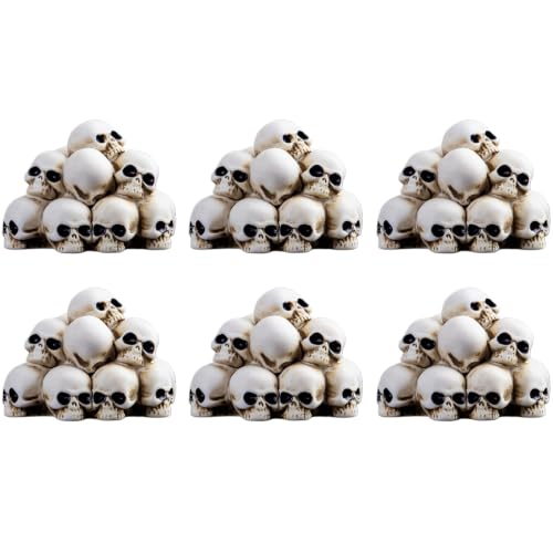 6PCS Mini Skeleton Skull Figurines - Resin Halloween Decorations - Variation of THIS listing