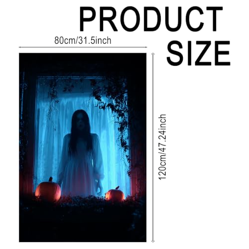 Ghost Window Cover - Halloween Decor, 31x47 Inches, Polyester, Variation CC01666