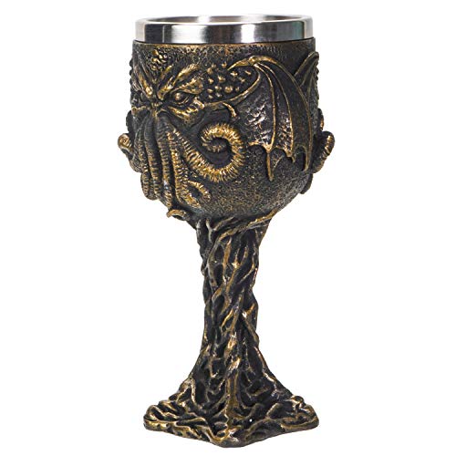 Cthulhu Goblet Wine Glass - Gothic Tentacled Monster Chalice, 6.75 Inch