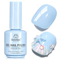 Milky Blue Gel Nail Polish - 15ML, Long-Lasting, Fast Curing, Blue Gel Lacquer - Variation D
