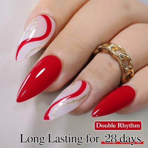 Red Coral Gel Nail Polish 15ML - Same Color, Soak Off, Long-Lasting Manicure