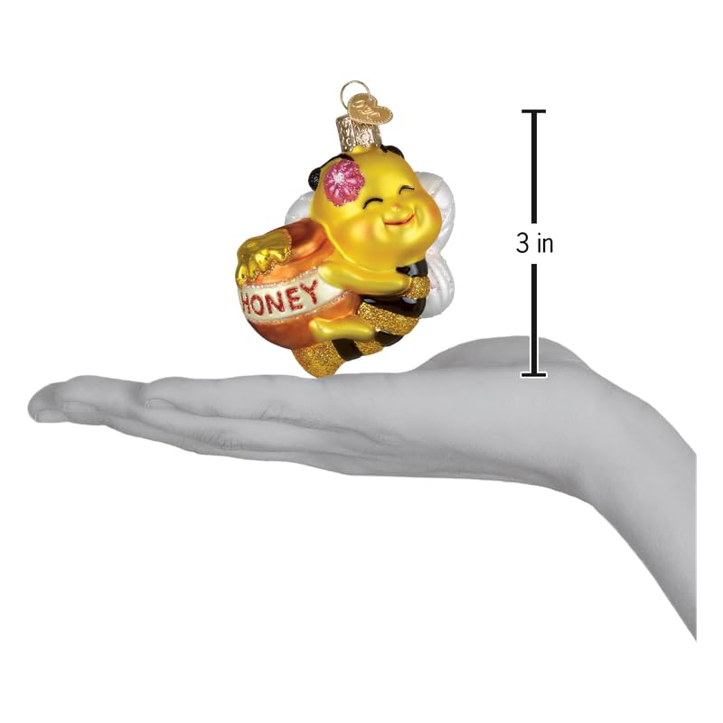 Bee Sweet Glass Blown Christmas Ornament - Handcrafted Holiday Tree Decoration