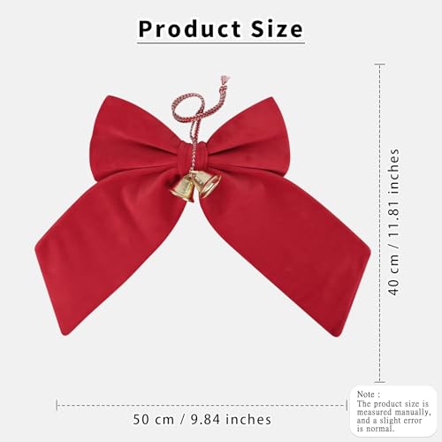 Green Christmas Bow Decorations 19.69 x 15.75 Inches for Xmas Tree Wreath Holiday Home