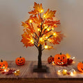 Artificial Fall Maple Tree with 48 LED Lights, Battery & USB Powered Decor for Thanksgiving & Home