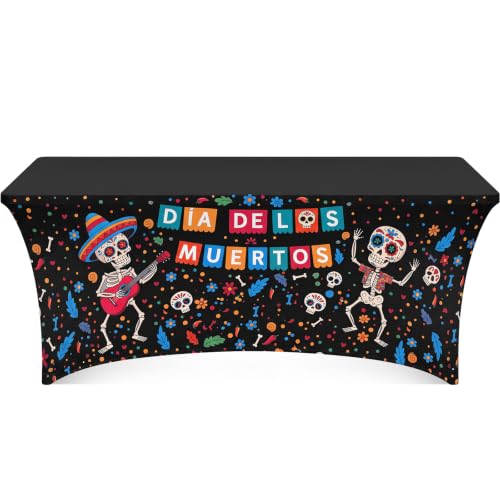 Dia De Los Muertos Tablecloth - 6ft Sugar Skull Mexican Holiday Decor - Variation of THIS listing