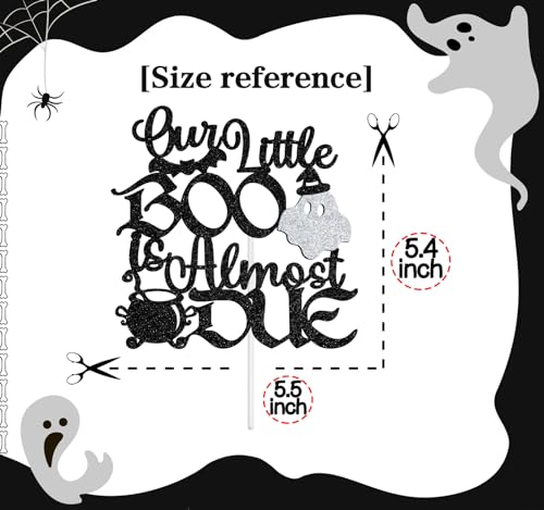 Halloween Baby Shower Cake Topper Ghost Bat Spider Glitter Decoration