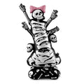 3.5FT Self-Standing Skeleton Balloon with Pink Bow Halloween Indoor Outdoor Decor - 1 PCS