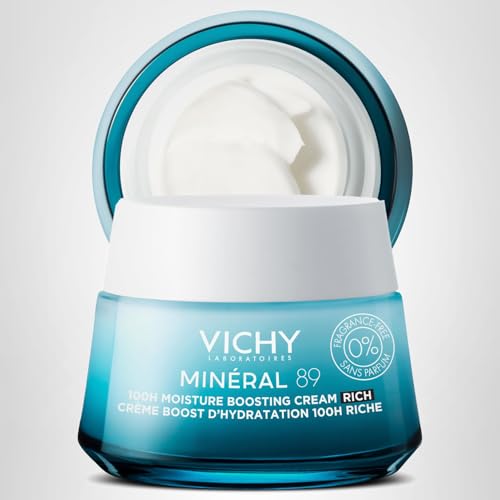 VICHY Mineral 89 Cream, 100H Rich Moisture Boosting Cream | Hydrating Face Moisturizer with Hyaluronic Acid & Niacinamide | Daily Face Cream | Available in 2 Formulas | Suitable for All Skin Types