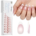 Beetles French Tip Press On Nails - A-Blush M-04 Medium Almond 160Pcs