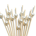White Pearl Cocktail Picks Skewers - 100 pcs 4.7 Inch for Bridal Shower