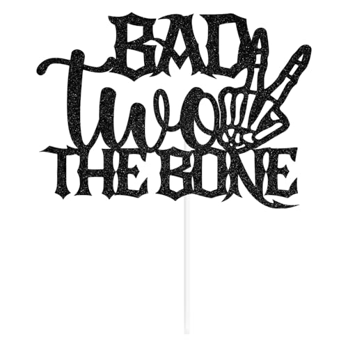 Skull Cake Topper for 2nd Birthday Halloween Party Decorations - Spooky Cake Decor